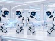 Six Months After OpenClaw: Running My Own AI Agent Team Robots passing instructions to each other along a modern workspace.